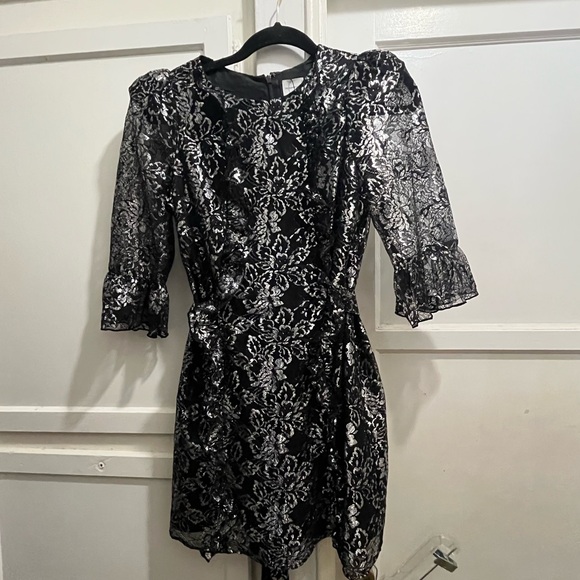 The Vampires Wife x H&M Mystique silver black lace dress size small - Picture 2 of 16